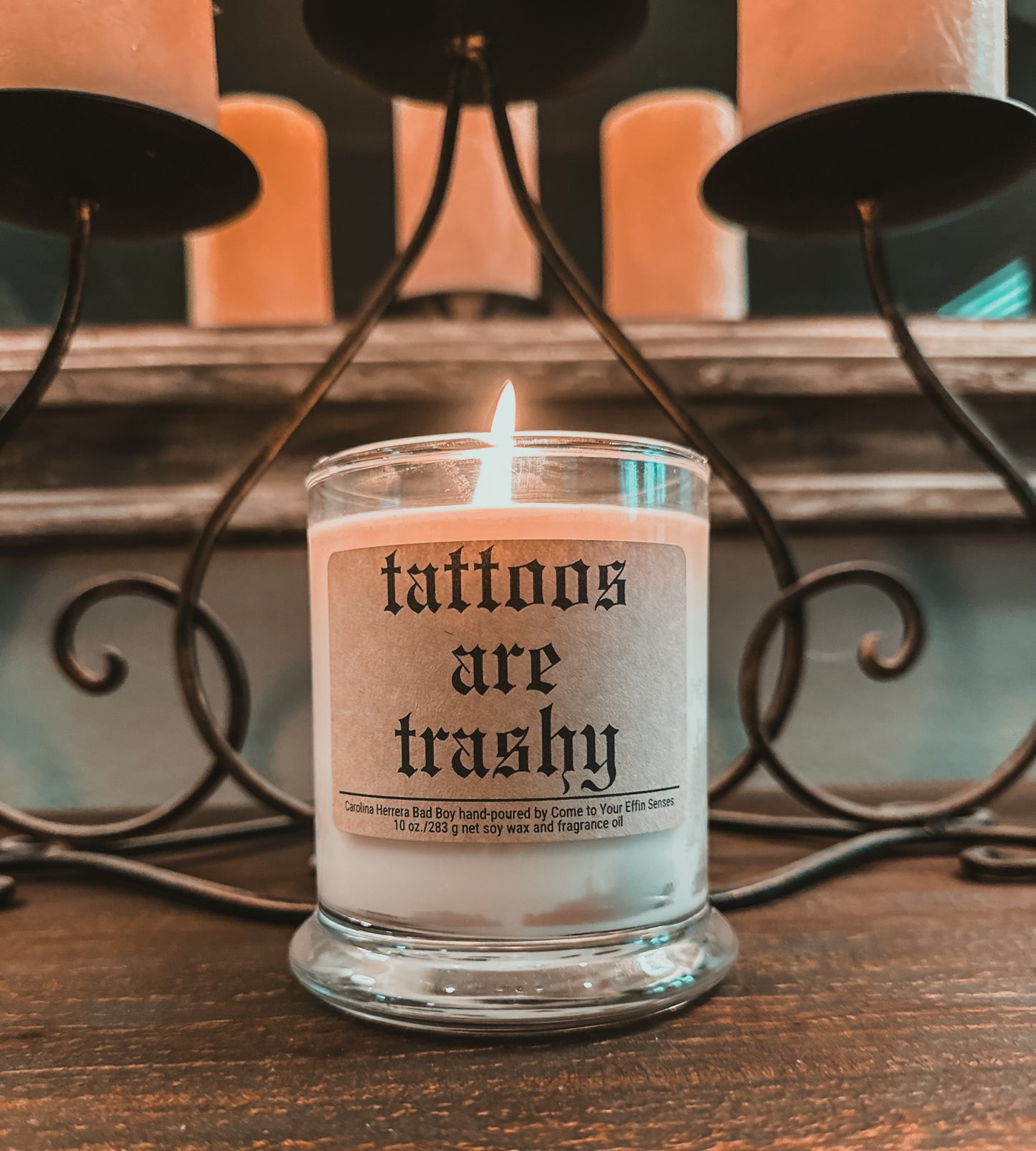 Tattoos Are Trashy Candle