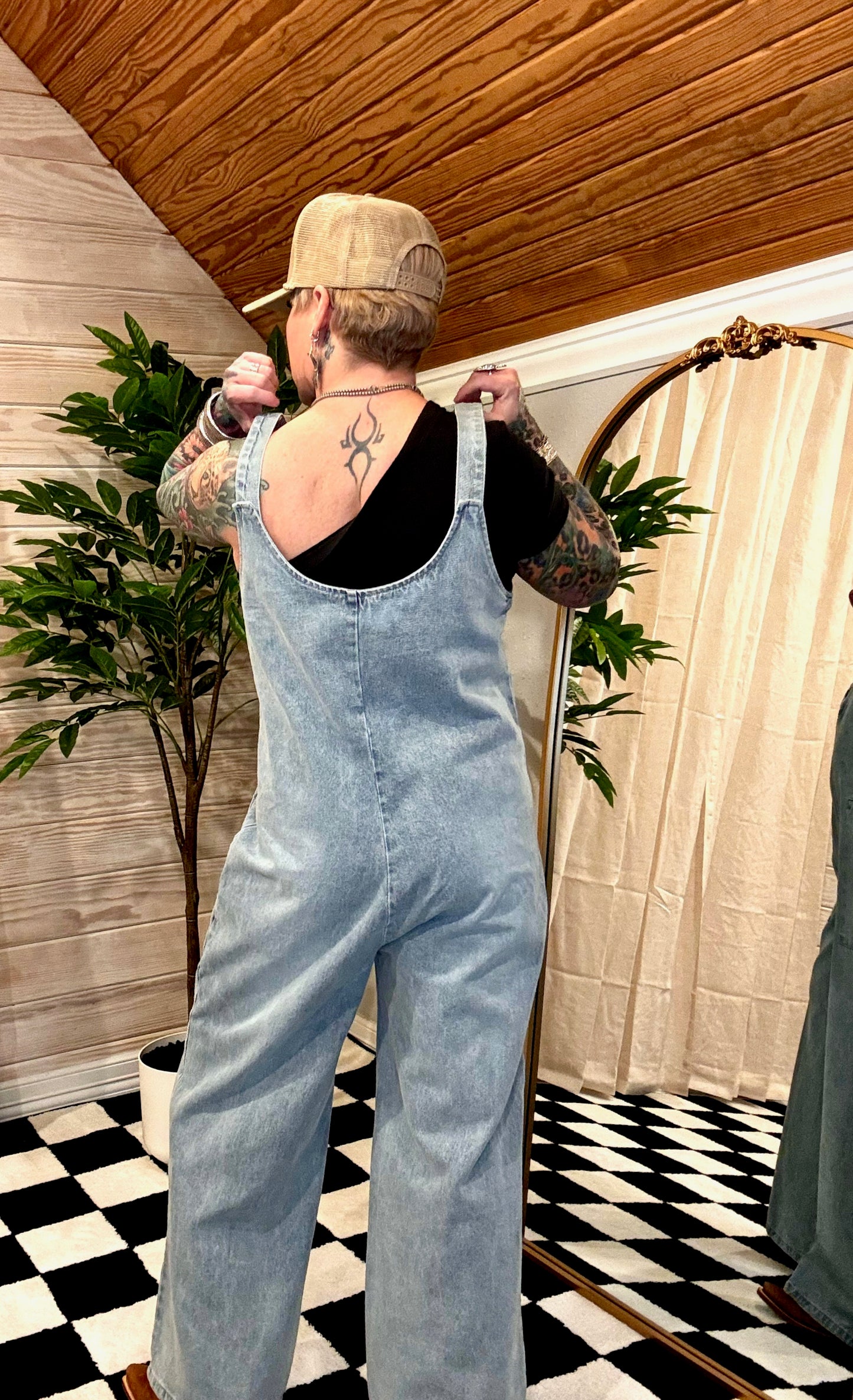 Lola Washed Denim Jumpsuit