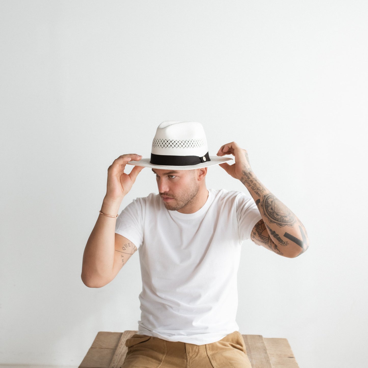 EL VEDADO PANAMA-STYLE STRAW HAT – IVORY STRAW