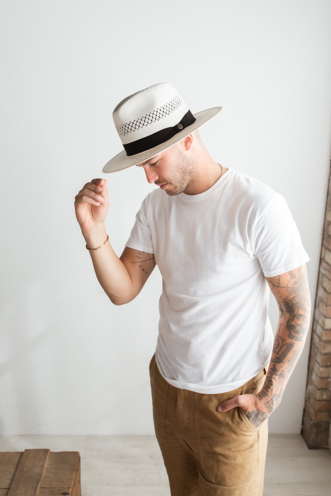 EL VEDADO PANAMA-STYLE STRAW HAT – IVORY STRAW