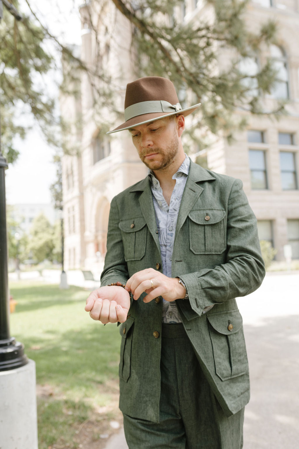 WATERLOO SNAP BRIM FEDORA - COFFEE / SAGE