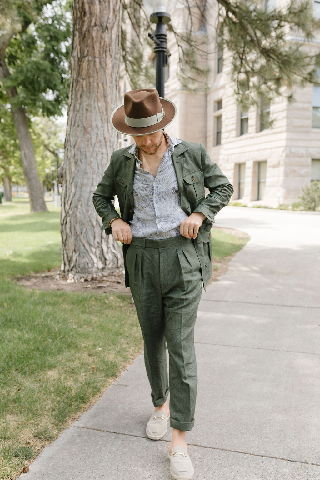 WATERLOO SNAP BRIM FEDORA - COFFEE / SAGE